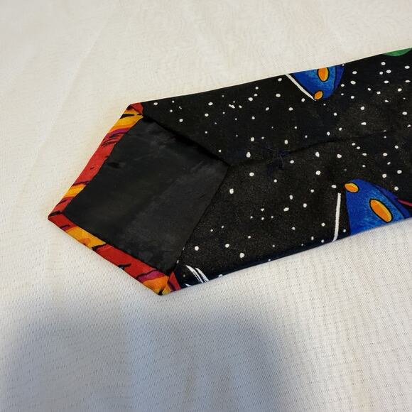 Vintage Tie Looney Tunes Mania 1993 Martians Daffy Duck Bugs Bunny - Picture 6 of 8